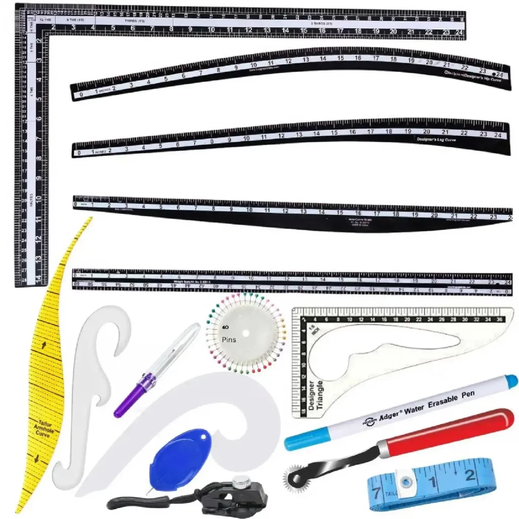 Multifunctional French Garment Drawing Tailor Design Ruler Sewing Sleeve Scale Measuring Curve Ruler