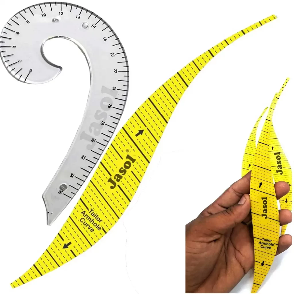 Multifunctional French Garment Drawing Tailor Design Ruler Sewing Sleeve Scale Measuring Curve Ruler