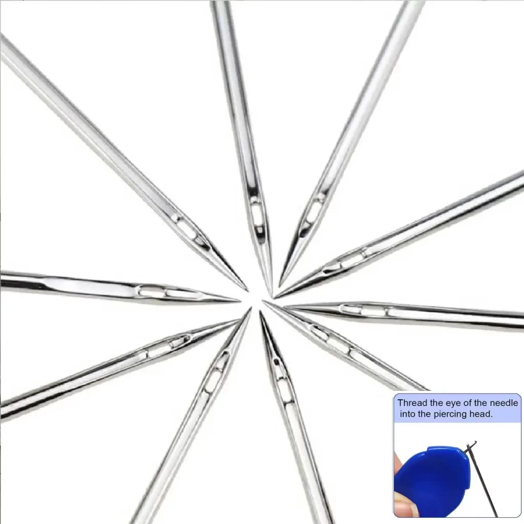 Sewing Machine Needles Set of 5 Pack 11,14,16,18,21 with Sewing Seam Ripper & 2 Threaders